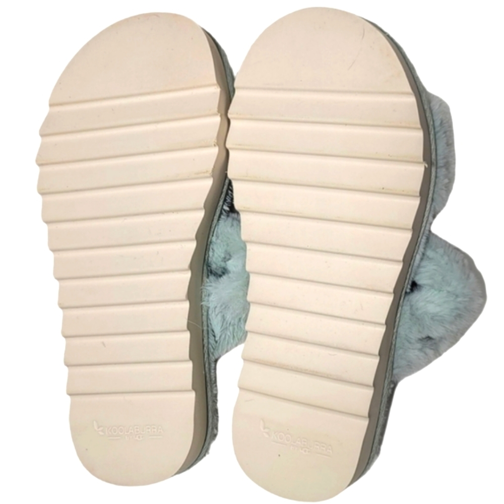 KOOLABURRA by UGG Mint Green Fuzzy Slide Slippers Size 6 - Picture 11 of 14